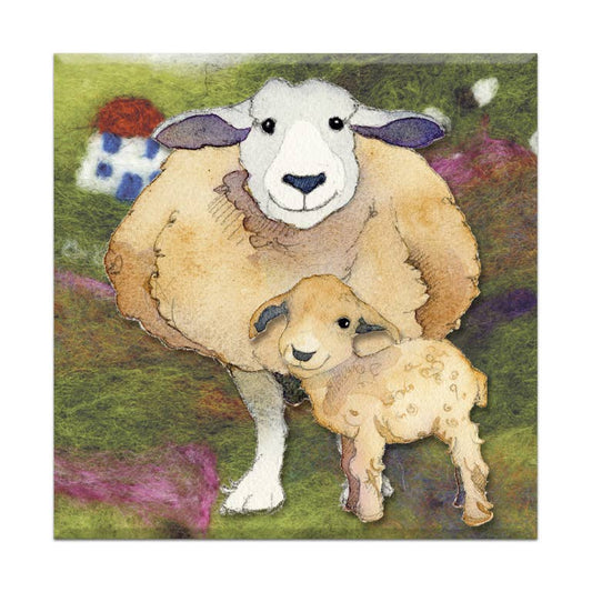 Felted Sheep & Lamb Magnet