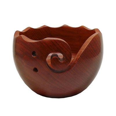 Sheesham Wood Scalloped Yarn Bowl